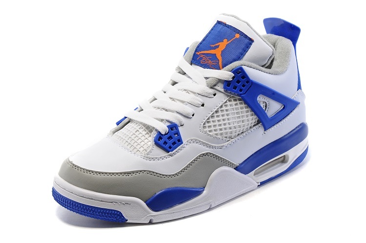 New Air Jordan 4 Retro White Blue Grey For Sale - Click Image to Close